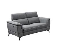 Canapé 2 places relax électrique en tissu gris MACARI
