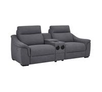 Vente-unique - Canapé 2 Places Relax électrique en Tissu Gris VERETO