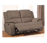 Canapé 2 places relax en microfibre - HERNANI - Marron - Classique - Avec accoudoirs