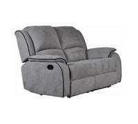 Canapé 2 places relax en microfibre - VENTE-UNIQUE - HERNANI - Gris - Classique