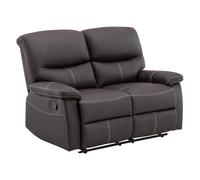 Canapé 2 places relax en simili marron CANBY