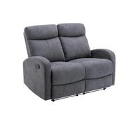 Canapé 2 places relax en tissu gris EVELYN