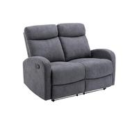 Vente-unique - Canapé 2 Places Relax en Tissu Gris Evelyn
