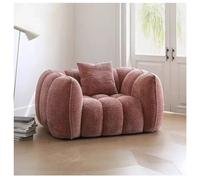 Canapé 2 places - Rembourrage en mousse et fibre - Design compressé confortable - Grand pouf pour salon ou chambre à coucher