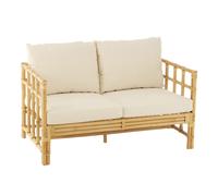 Canapé 2 Places Rotin & Coussin "Elise" 127cm Naturel