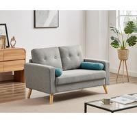 Canapé 2 places TATUM en tissu - Gris chiné