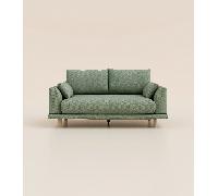 Canapé 2 places - Tissu Vert Sauge - Design et confortable - Fabriqué en France - Tediber