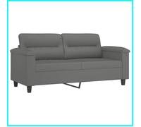 Canapé 2 places - V BESTLIFE - Gris foncé - Tissu microfibre - 140 cm - Design contemporain