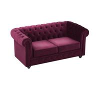 Canapé 2 places velours pourpre CHESTERFIELD