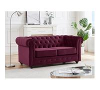 Canapé 2 places velours pourpre CHESTERFIELD