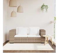 Canapé 2 places - vidaXL - Rotin véritable - Coussins épais - Style contemporain - Intérieur