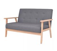 Canapé 2 places - vidaXL - Tissu Gris foncé - Confort Moelleux - Design Contemporain - Fixe
