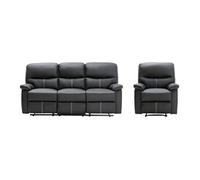 Canapé 3+1 places relax en simili noir CANBY