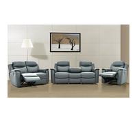 Canapé 3+2+1 places relax EVASION en cuir - Gris