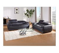 Canapés 3 places et 2 places en cuir MACELO - Noir