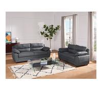 Canapés 3 places et 2 places en tissu anthracite MANOA