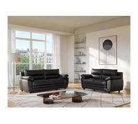 Canapé 3+2 places MANOA en simili - Noir