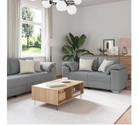 vidaXL Canapé 3 pièces avec coussins en tissu gris clair