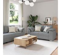 Canapé 3 pièces avec coussins en tissu gris clair Gris clair G