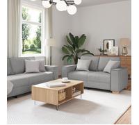 Canapé 3 pièces - Gris nuage - Tissu polyester - Design contemporain - Déhoussable