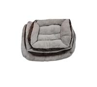 Canapé 3 pièces pour chien avec motif empreintes de pieds, doux et durable, parfait transat pour animal de compagnie (marron)