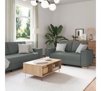 vidaXL Canapé 3 pièces avec Coussins en Tissu Gris foncé