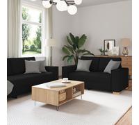 Canapé 3 Pièces Vidaxl Avec Coussins En Tissu Noir