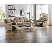 Canapé 3 places, 2 places et fauteuil relax en microfibre taupe BRODY