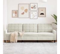 Canapé 3 places 210 cm en velours crème, tissu doux avec cadre en métal stable, rembourrage en mousse pour un maximum de confort, design moderne pour salon et relaxation,