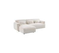 Canapé 3 places. angle gauche. tissu bouclette. Wallas. L 196 x P 151 / 91 / x H 73cm