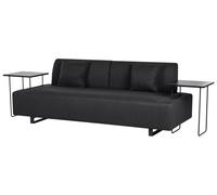 Canapé 3 Places avec Accoudoirs et Dossier Amovibles et 2 Tables d'Appoint