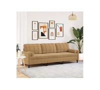 Canapé 3 places avec oreillers décoratifs marron 210 cm velours Marron G