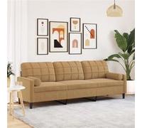 Canapé 3 places avec oreillers décoratifs marron 210 cm velours Marron G