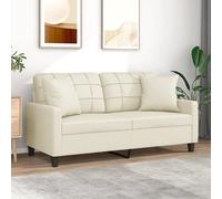 vidaXL Canapé 3 places en similicuir noir 180 cm avec oreillers décoratifs