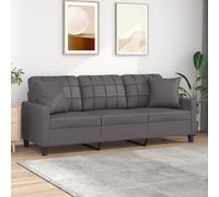 Canapé 3 places avec oreillers décoratifs noir 180cm similicuir canapé vidaXL
