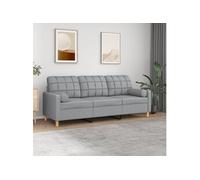 vidaXL Canapé 3 places 3200790 180 cm en tissu gris clair avec oreillers