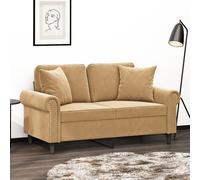 Vidaxl Canapé 3 Places Avec Oreillers Décoratifs Marron 180 Cm Velours Marron