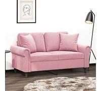 vidaXL Canapé 3 places avec oreillers décoratifs 180 cm velours rose