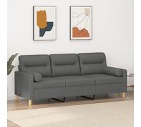 Canapé 3 Places avec Oreillers Sofa Meuble Salon Salle de Séjour Tissu vidaXL