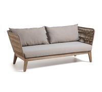 Canapé 3 places Belleny en corde beige et bois d'acacia massif, 176 cm FSC 100%