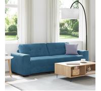 Canapé 3 places bleu 180 cm en velours