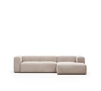 Canapé 3 places Blok méridienne droite beige 300 cm