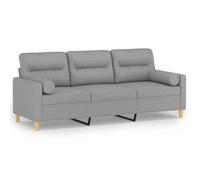 Canapé 3 places-Canapé d'angle - avec oreillers gris clair 180 cm tissu ZLH•481550291