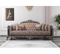 Canapé 3 places Canapé en tissu beige baroque 270cm