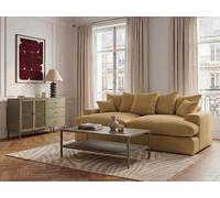 Canapé 3 places causeuse avec assise profonde NEVADA tissu chenille jaune BOBOCHIC Jaune