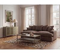 Canapé 3 places causeuse avec assise profonde NEVADA tissu chenille marron BOBOCHIC Marron