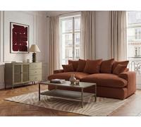 Canapé 3 places causeuse avec assise profonde NEVADA tissu chenille orange BOBOCHIC Orange