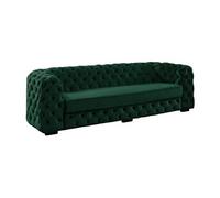 Canapé 3 places chesterfield STANLEY - Velours vert sapin