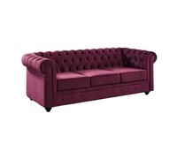 Canapé 3 places CHESTERFIELD - Velours pourpre
