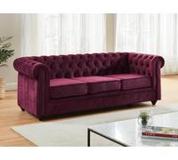 Canapé 3 places CHESTERFIELD - Velours pourpre
